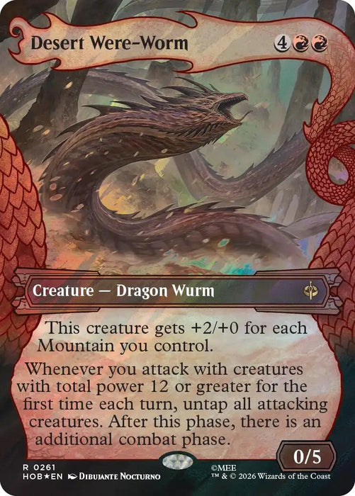 Image for Desert Were-Worm (Showcase) (Surge Foil) (261) (Foil) [The Hobbit] (HOB) - Magic: The Gathering