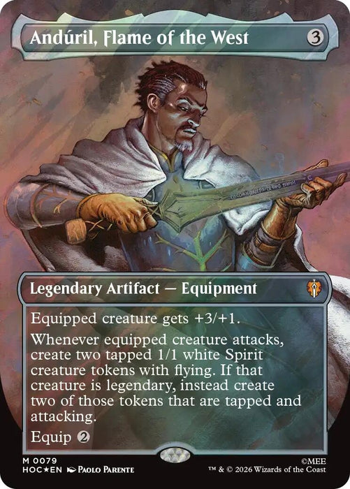 Image for Anduril, Flame of the West (Borderless) (Surge Foil) (79) (Foil) [The Hobbit: Eternal-Legal] (HOC) - Magic: The Gathering