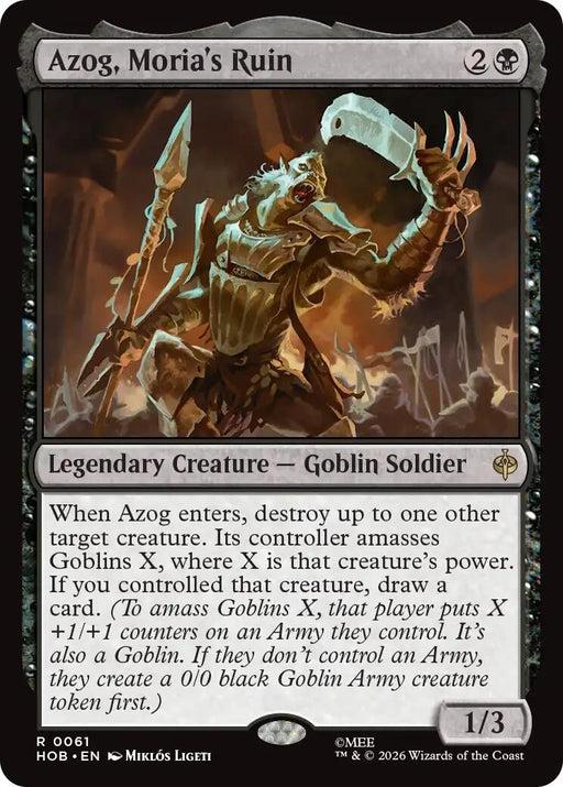 Image for Azog, Moria's Ruin (61) (Foil) [The Hobbit] (HOB) - Magic: The Gathering