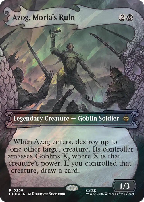 Image for Azog, Moria's Ruin (Showcase) (Surge Foil) (258) (Foil) [The Hobbit] (HOB) - Magic: The Gathering