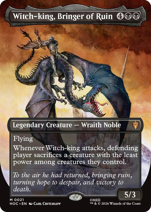 Image for Witch-king, Bringer of Ruin (Borderless) (21) [The Hobbit: Eternal-Legal] (HOC) - Magic: The Gathering