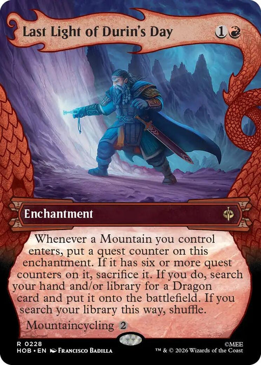Image for Last Light of Durin's Day (Showcase) (228) (Foil) [The Hobbit] (HOB) - Magic: The Gathering