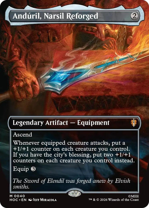 Image for Anduril, Narsil Reforged (Borderless) (40) [The Hobbit: Eternal-Legal] (HOC) - Magic: The Gathering