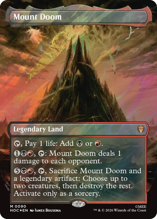 Image for Mount Doom (Borderless) (Surge Foil) (90) (Foil) [The Hobbit: Eternal-Legal] (HOC) - Magic: The Gathering