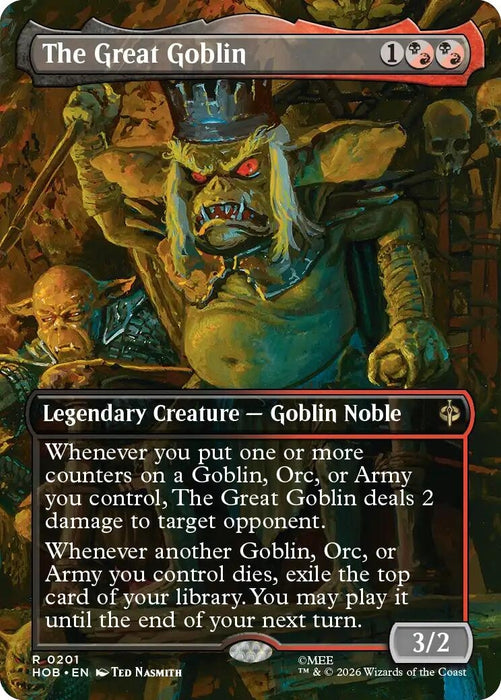Image for The Great Goblin (Borderless) (201) (Foil) [The Hobbit] (HOB) - Magic: The Gathering