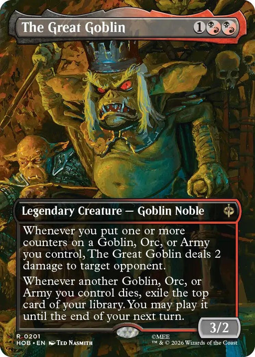 Image for The Great Goblin (Borderless) (201) (Foil) [The Hobbit] (HOB) - Magic: The Gathering