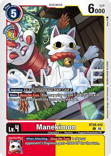 Image for Manekimon (BT26-012 C) [Timeless Bonds] (BT-26) - Digimon Card Game