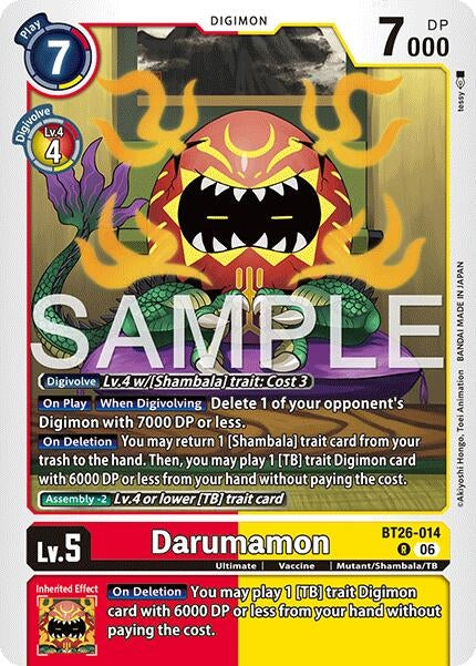 Image for Darumamon (BT26-014 R) (Foil) [Timeless Bonds] (BT-26) - Digimon Card Game