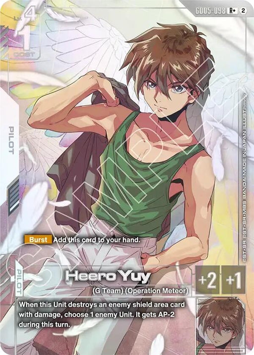 Image for Heero Yuy (R+) (GD05-098) (Holofoil) [Freedom Ascension] (GD05) - Gundam Card Game