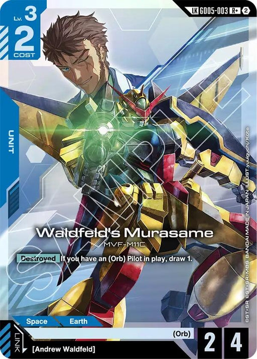 Image for Waldfeld's Murasame (R+) (Link Rare) (GD05-003) (Holofoil) [Freedom Ascension] (GD05) - Gundam Card Game
