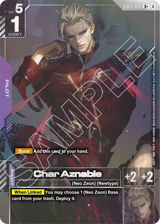 Image for Char Aznable (R+) (GD05-093) (Holofoil) [Freedom Ascension] (GD05) - Gundam Card Game