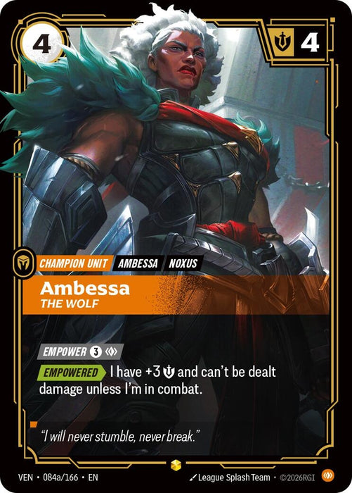 Ambessa, The Wolf (Alternate Art) (084a/166) (Foil) [Vendetta] (VEN)