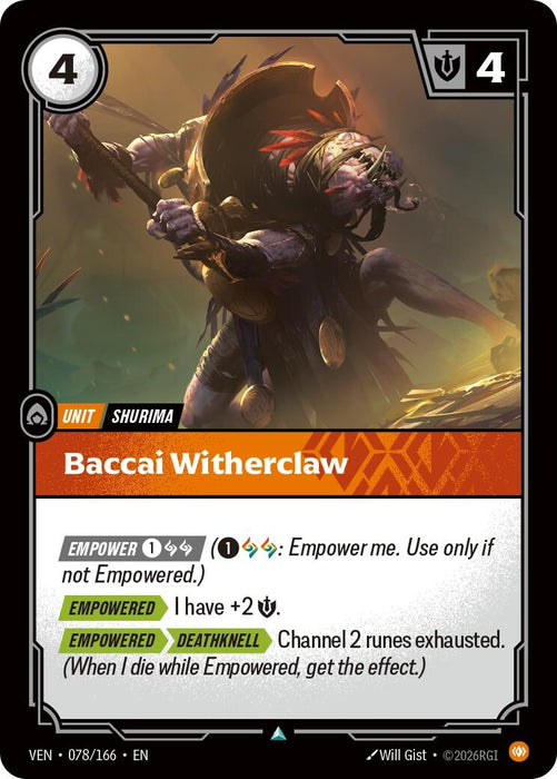Image for Baccai Witherclaw (078/166) (Foil) [Vendetta] (VEN) - Riftbound: League of Legends Trading Card Game