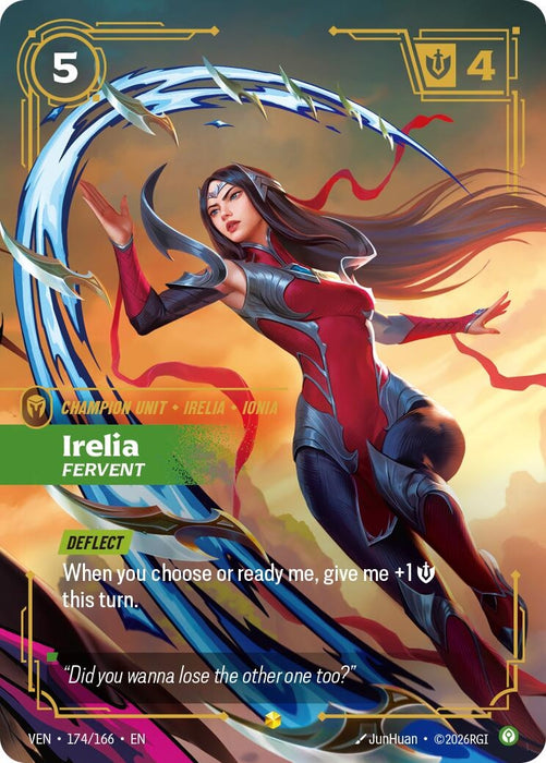 Irelia, Fervent (Overnumbered) (174/166) (Foil) [Vendetta] (VEN)