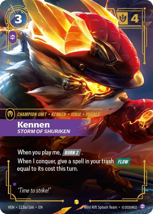 Kennen, Storm of Shuriken (Alternate Art) (113a/166) (Foil) [Vendetta] (VEN)