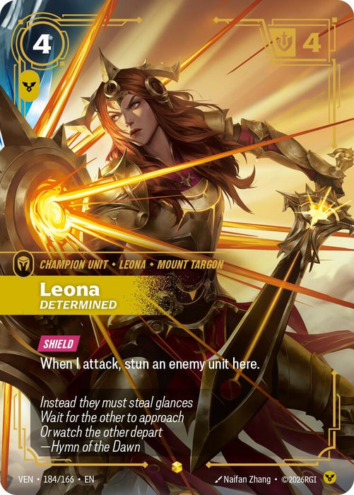 Leona, Determined (184/166) (Foil) [Vendetta] (VEN)