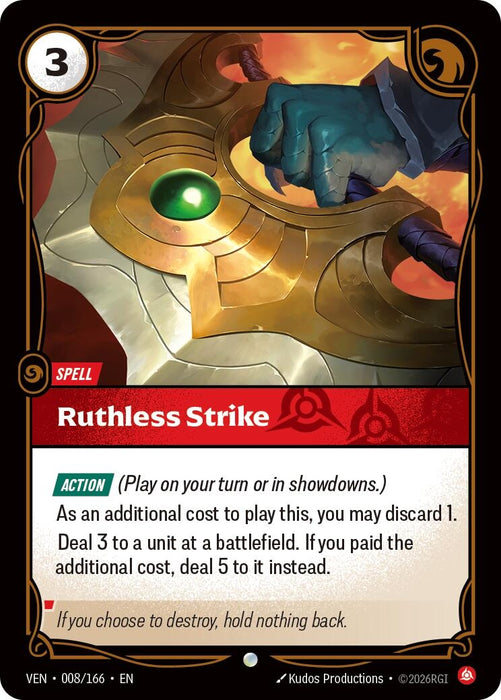 Image for Ruthless Strike (008/166) (Foil) [Vendetta] (VEN) - Riftbound: League of Legends Trading Card Game