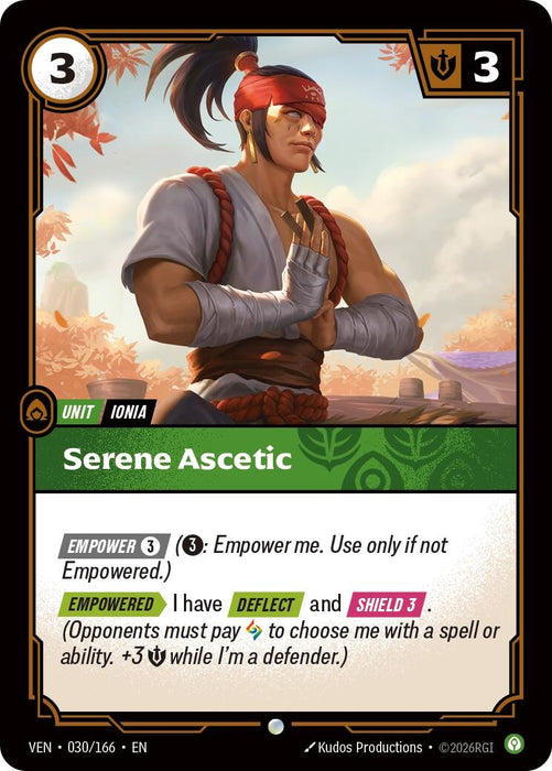 Image for Serene Ascetic (030/166) (Foil) [Vendetta] (VEN) - Riftbound: League of Legends Trading Card Game