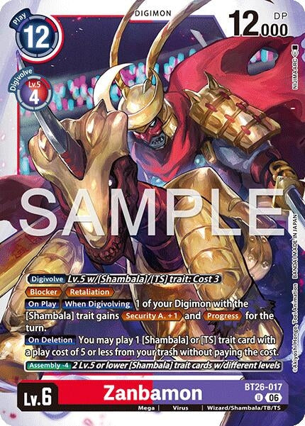 Image for Zanbamon (BT26-017 U) [Timeless Bonds] (BT-26) - Digimon Card Game