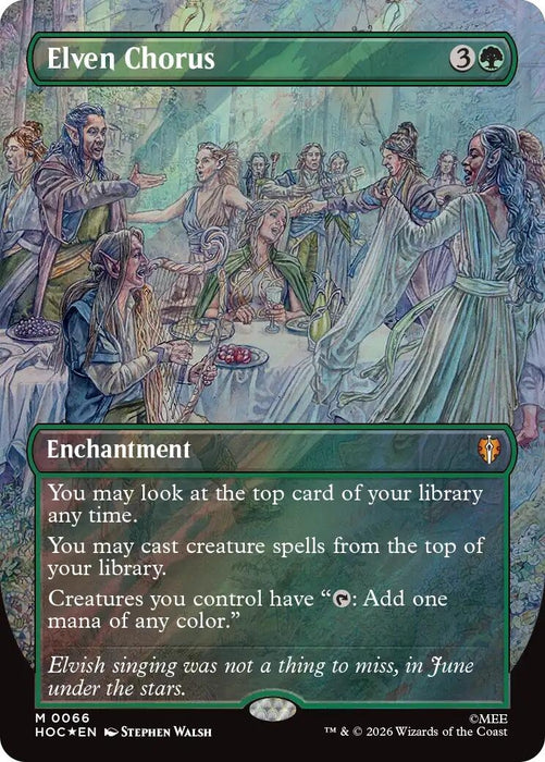 Image for Elven Chorus (Borderless) (Surge Foil) (66) (Foil) [The Hobbit: Eternal-Legal] (HOC) - Magic: The Gathering