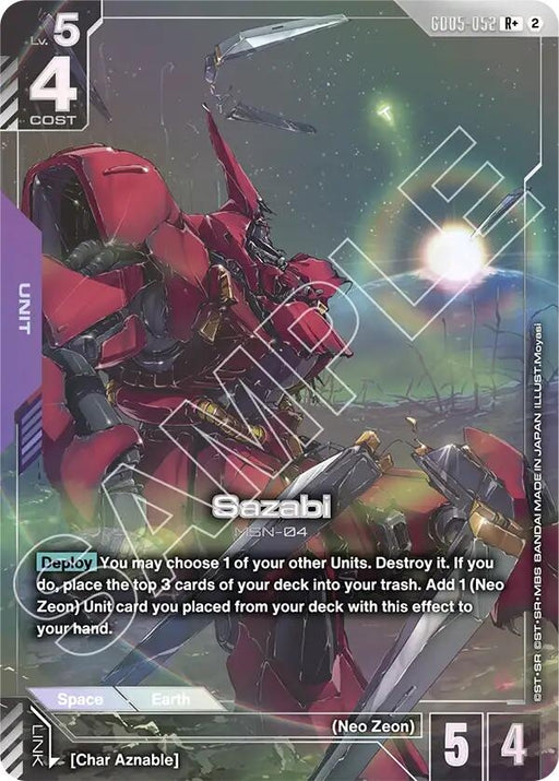 Image for Sazabi (R+) (GD05-052) (Holofoil) [Freedom Ascension] (GD05) - Gundam Card Game