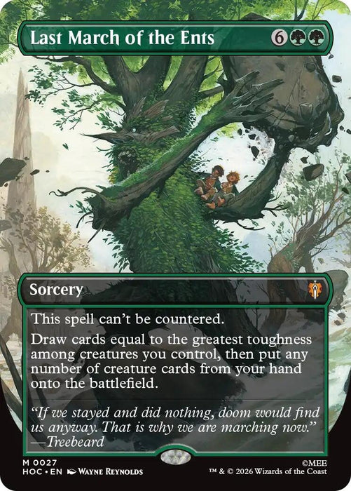 Image for Last March of the Ents (Borderless) (27) (Foil) [The Hobbit: Eternal-Legal] (HOC) - Magic: The Gathering
