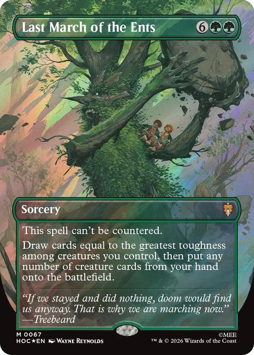 Image for Last March of the Ents (Borderless) (Surge Foil) (67) (Foil) [The Hobbit: Eternal-Legal] (HOC) - Magic: The Gathering