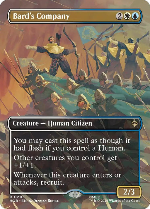 Image for Bard's Company (Borderless) (210) (Foil) [The Hobbit] (HOB) - Magic: The Gathering