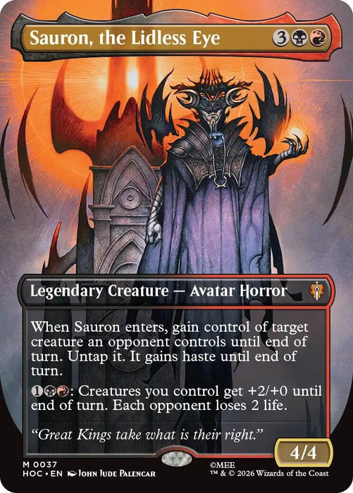 Image for Sauron, the Lidless Eye (Borderless) (37) [The Hobbit: Eternal-Legal] (HOC) - Magic: The Gathering
