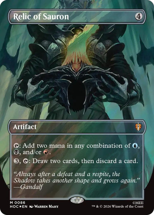 Image for Relic of Sauron (Borderless) (Surge Foil) (86) (Foil) [The Hobbit: Eternal-Legal] (HOC) - Magic: The Gathering