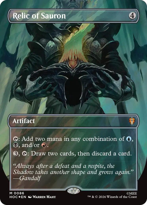 Image for Relic of Sauron (Borderless) (Surge Foil) (86) (Foil) [The Hobbit: Eternal-Legal] (HOC) - Magic: The Gathering