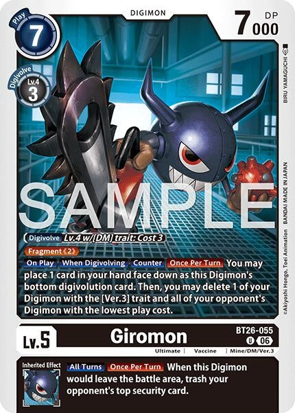 Image for Giromon (BT26-055 U) [Timeless Bonds] (BT-26) - Digimon Card Game