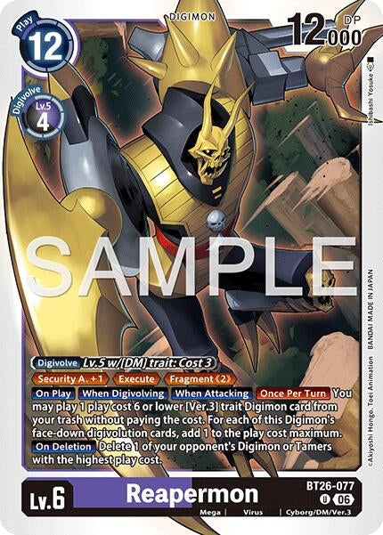 Image for Reapermon (BT26-077 U) [Timeless Bonds] (BT-26) - Digimon Card Game
