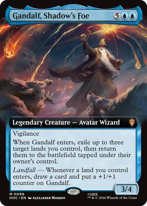 Image for Gandalf, Shadow's Foe (Extended Art) (99) [The Hobbit: Eternal-Legal] (HOC) - Magic: The Gathering