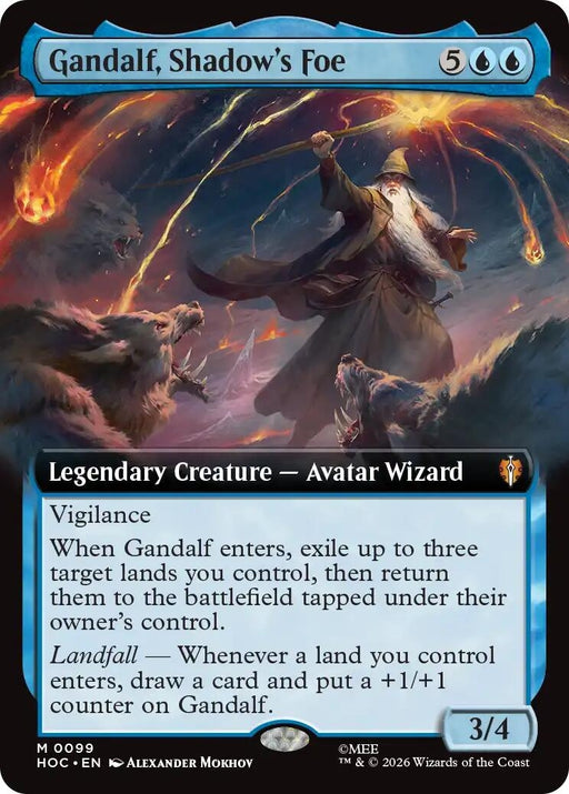 Image for Gandalf, Shadow's Foe (Extended Art) (99) [The Hobbit: Eternal-Legal] (HOC) - Magic: The Gathering