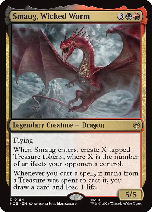 Image for Smaug, Wicked Worm (164) [The Hobbit] (HOB) - Magic: The Gathering