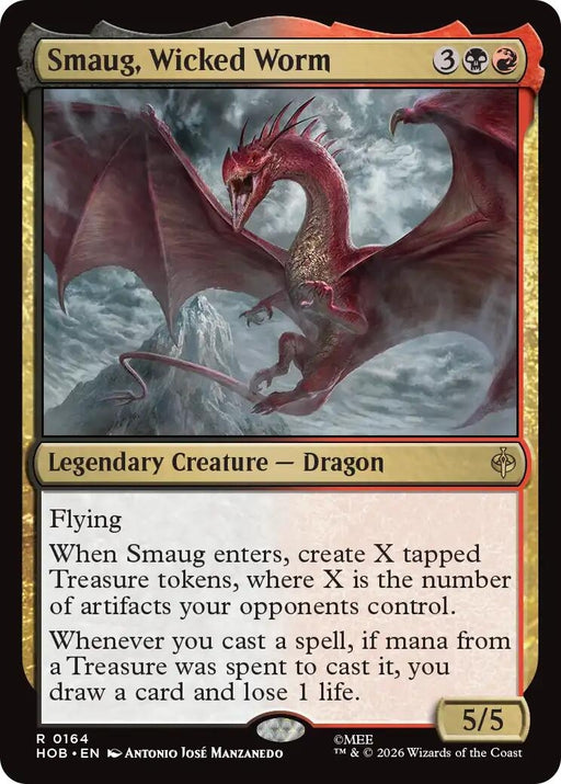 Image for Smaug, Wicked Worm (164) [The Hobbit] (HOB) - Magic: The Gathering