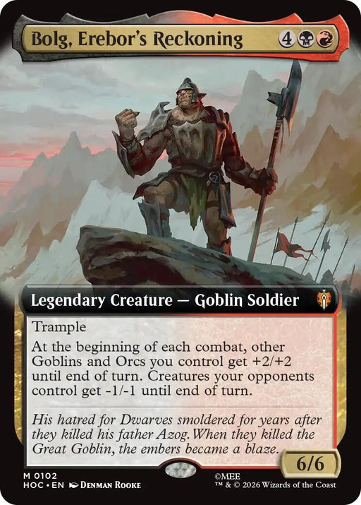 Image for Bolg, Erebor's Reckoning (Extended Art) (102) (Foil) [The Hobbit: Eternal-Legal] (HOC) - Magic: The Gathering