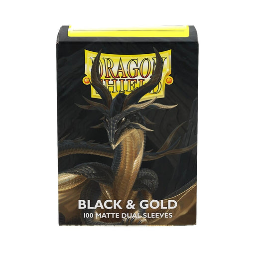 Image for Dragon Shield Dual Matte Standard Sleeves - Black & Gold (100-Pack) - Card Sleeves