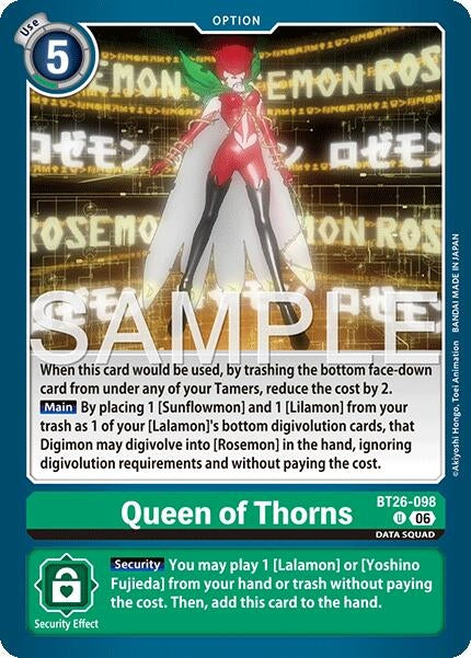 Image for Queen of Thorns (BT26-098 U) [Timeless Bonds] (BT-26) - Digimon Card Game