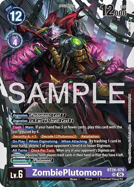 Image for ZombiePlutomon (BT26-079 SR) (Foil) [Timeless Bonds] (BT-26) - Digimon Card Game
