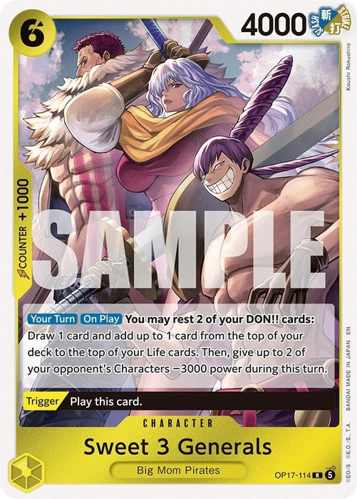 Image for Sweet 3 Generals (OP17-114) (Foil) [The World's Strongest Warriors] (OP17) - One Piece Card Game
