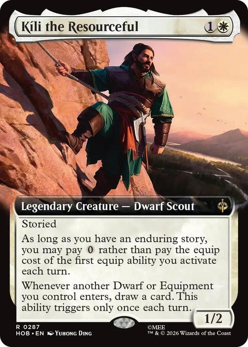 Image for Kili the Resourceful (Extended Art) (287) (Foil) [The Hobbit] (HOB) - Magic: The Gathering