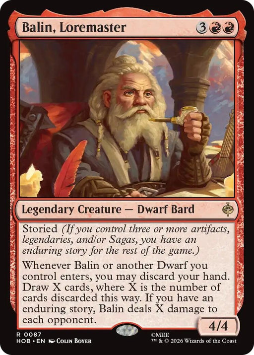 Image for Balin, Loremaster (87) [The Hobbit] (HOB) - Magic: The Gathering