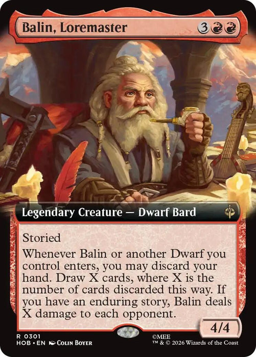 Image for Balin, Loremaster (Extended Art) (301) [The Hobbit] (HOB) - Magic: The Gathering