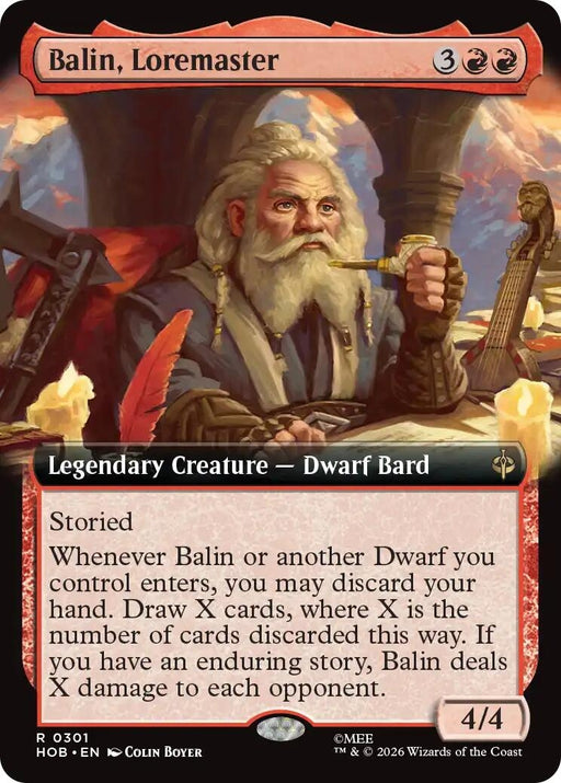 Image for Balin, Loremaster (Extended Art) (301) [The Hobbit] (HOB) - Magic: The Gathering