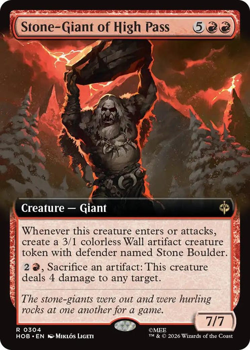 Image for Stone-Giant of High Pass (Extended Art) (304) (Foil) [The Hobbit] (HOB) - Magic: The Gathering