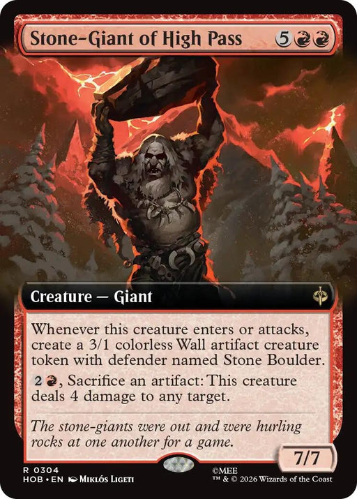 Image for Stone-Giant of High Pass (Extended Art) (304) (Foil) [The Hobbit] (HOB) - Magic: The Gathering