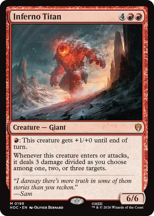 Image for Inferno Titan (198) [The Hobbit: Eternal-Legal] (HOC) - Magic: The Gathering