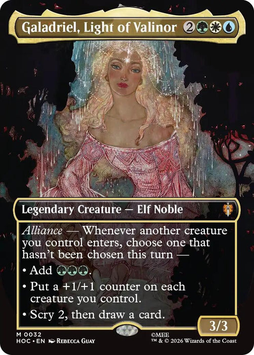 Image for Galadriel, Light of Valinor (Borderless) (32) (Foil) [The Hobbit: Eternal-Legal] (HOC) - Magic: The Gathering